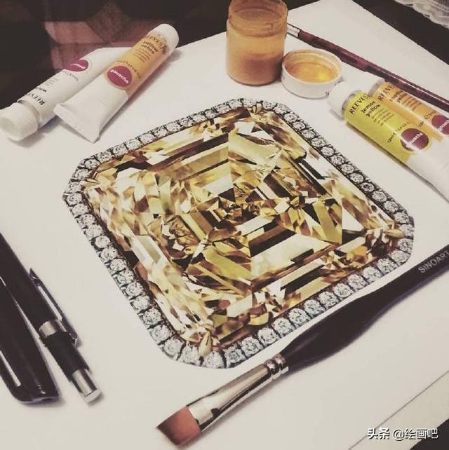 巴西的时尚插画师Helena Rochah超逼真钻石和宝石手绘作品