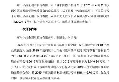 亏损51亿元“人造钻石大王”豫金刚石开盘无悬念跌停