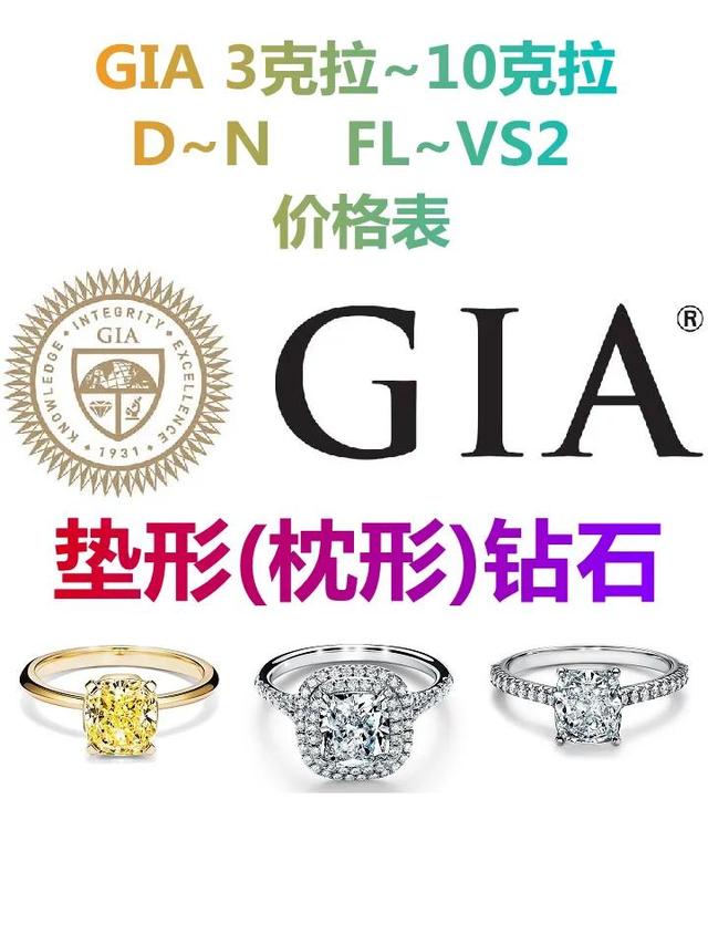 GIA 3克拉~5克拉~10克拉垫形钻石价格 杭州 北京 上海 广州 深圳